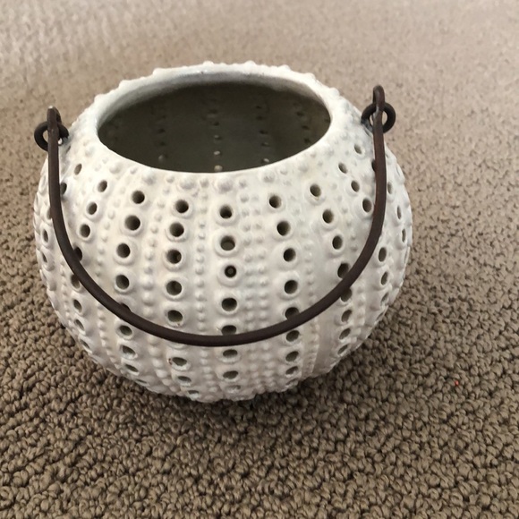 POTTERY BARN SEA URCHIN CERAMIC LANTERN
